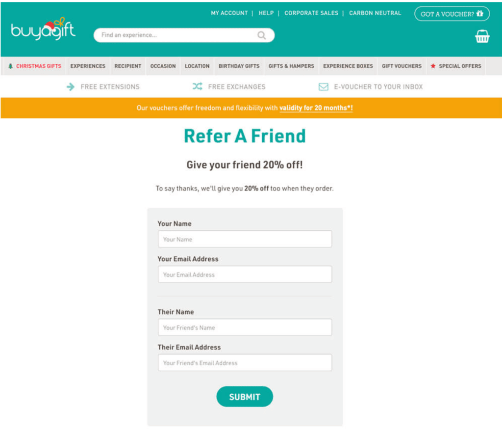 Building an email list using an referral program