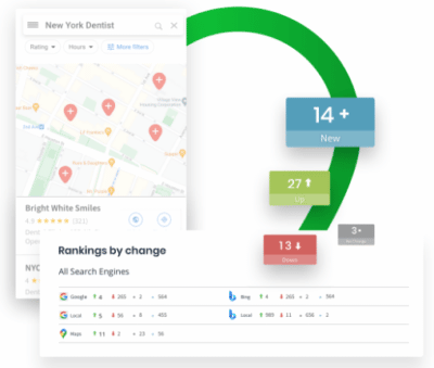a screen capture showing bright local seo tracking tool from their website