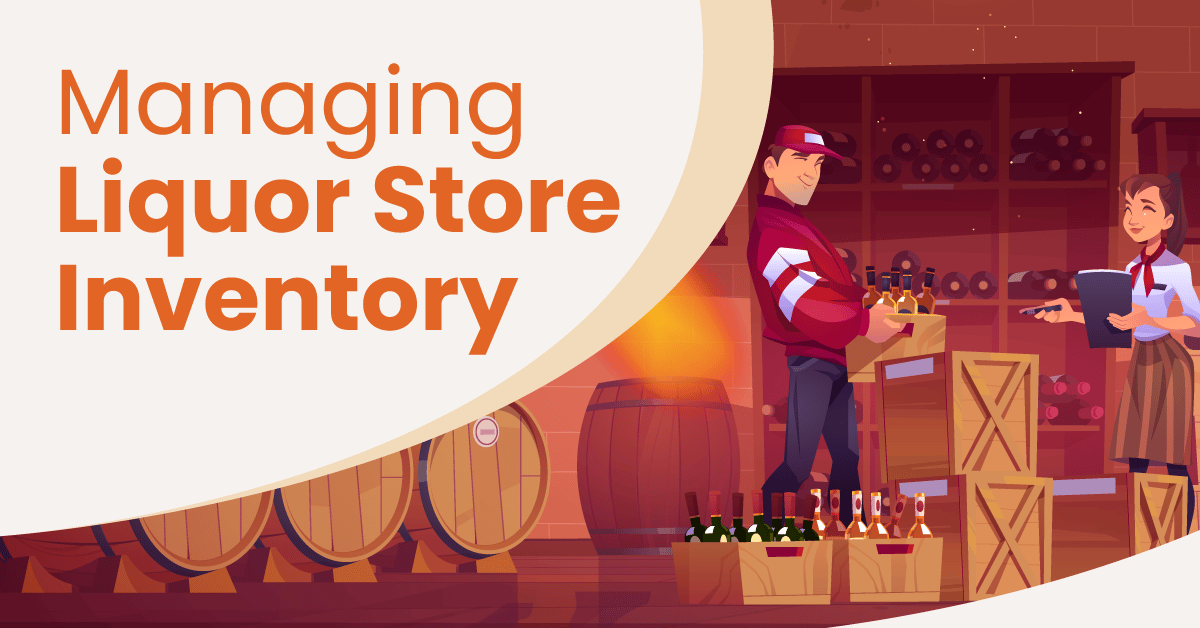 Person manages wine shop inventory in the back of their liquor store