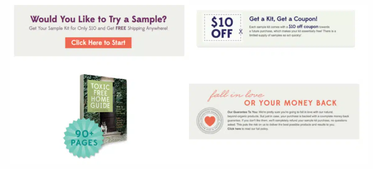an example of Annmarie Gianni skincare customer promotions