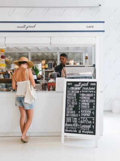 a coffee shop counter