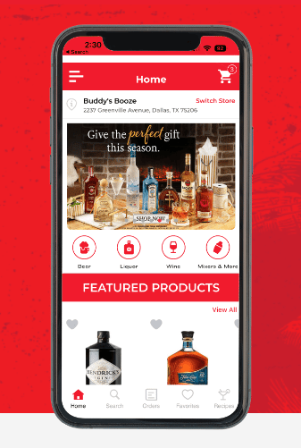 a screen capture from bottlecapps crm platform showing holiday liquor promotions