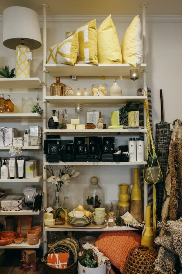 a photo of a display from a home goods shop