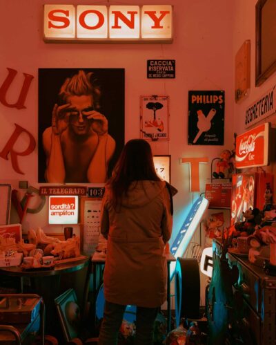 Image of a woman shopping in an antique store