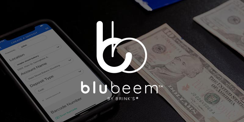 BLUbeem logo with cash handling
