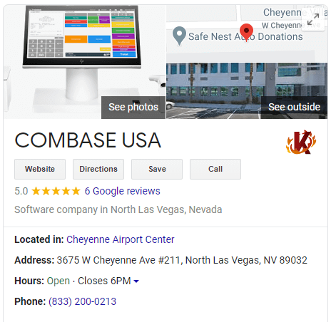 a screen capture of COMBASE USA Google My Business profile