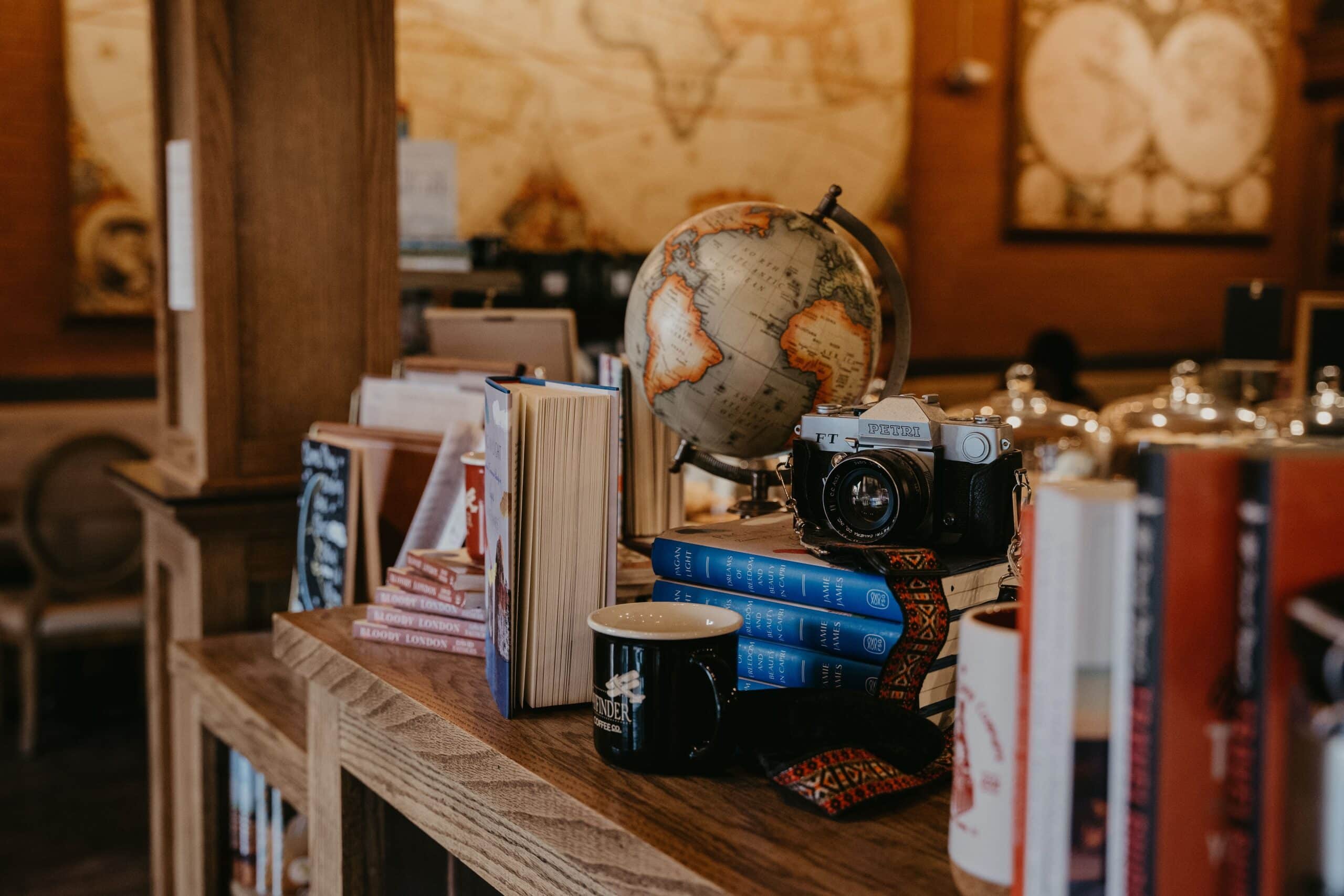 gifts and impulse items on display at a bookshop