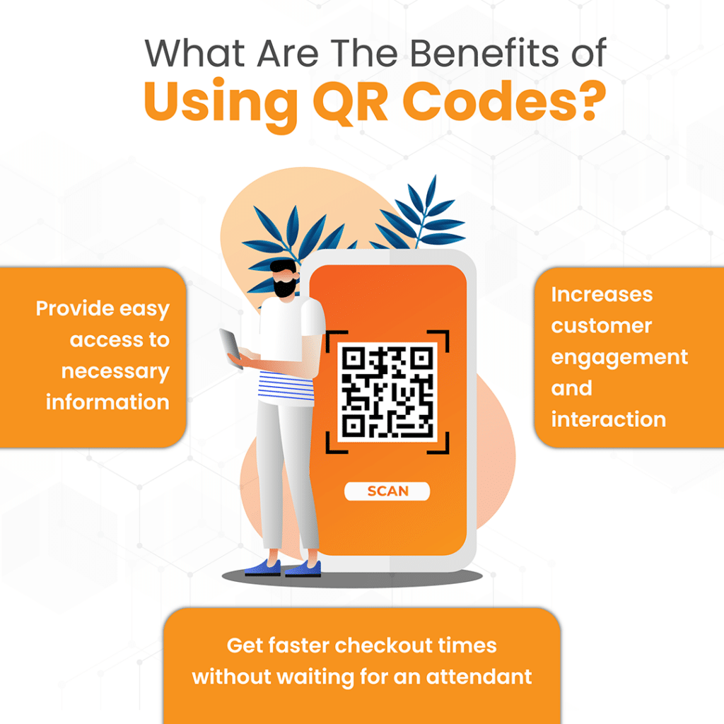 Infographic explaining the benefits of using QR codes.