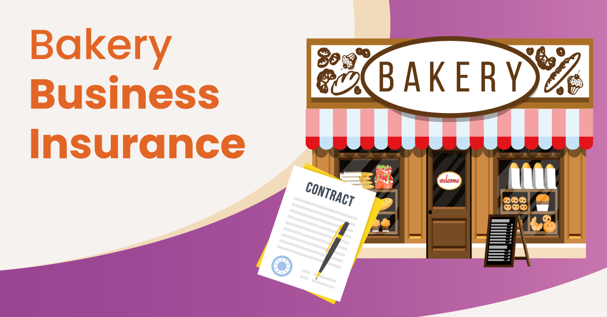 bakery business insurance cost with graphic of a bakery