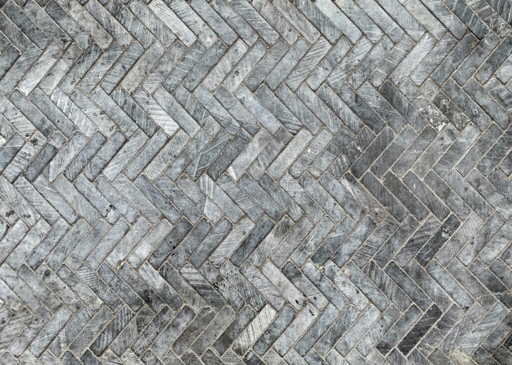 grey herringbone tiles