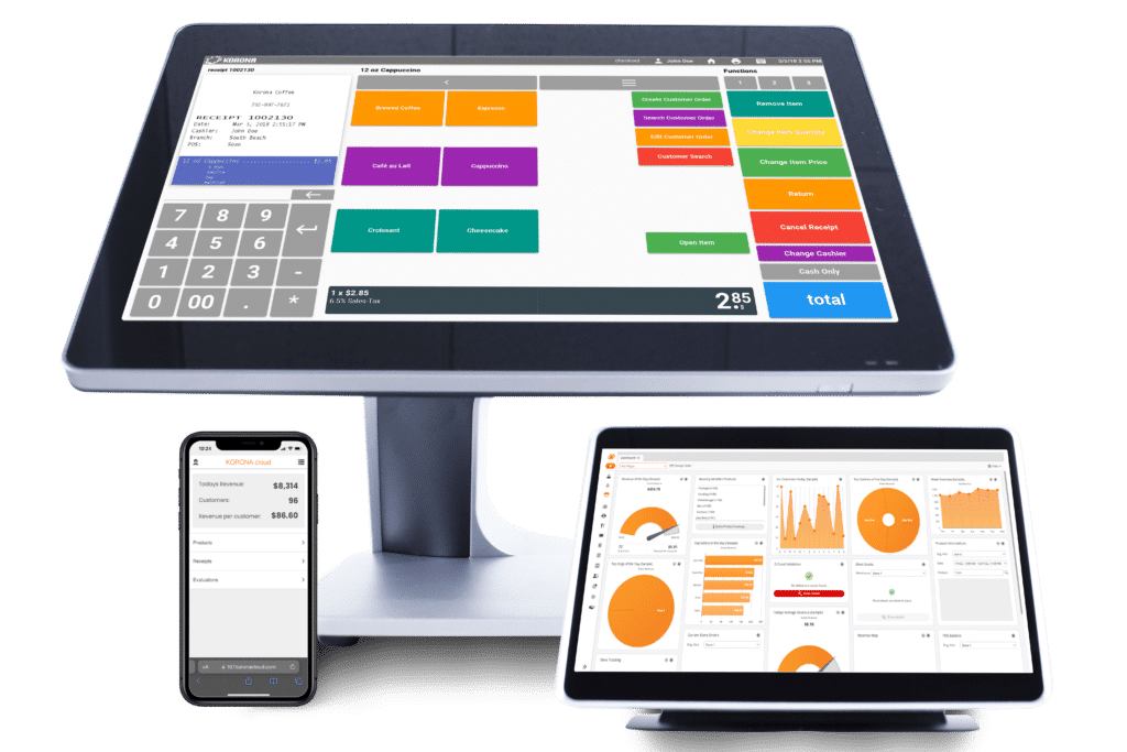 Image showing desktop-tablet-phone of KORONA POS System