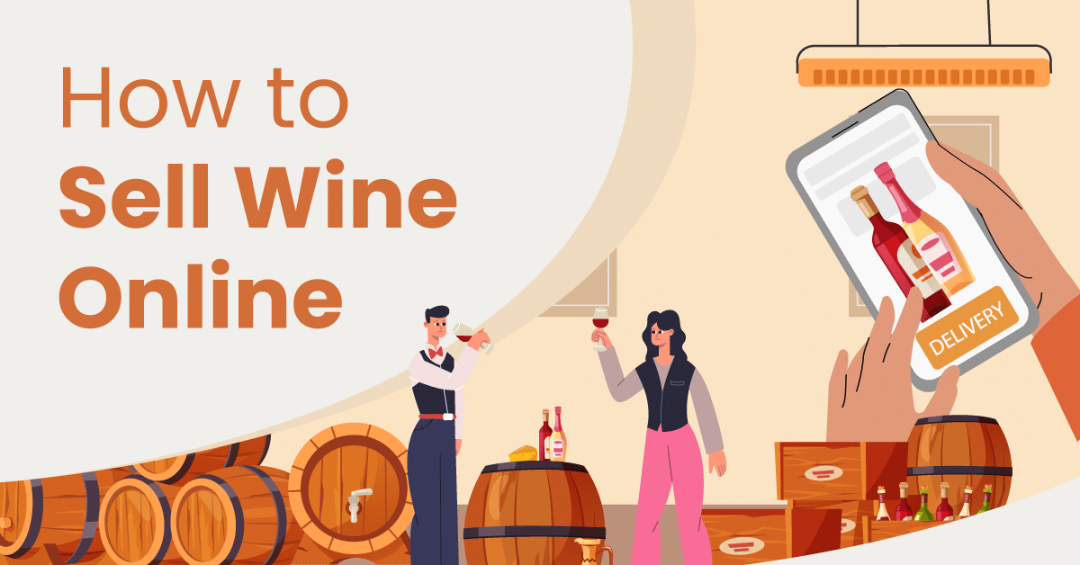 Winery owner sells their wine online through an eCommerce delivery website