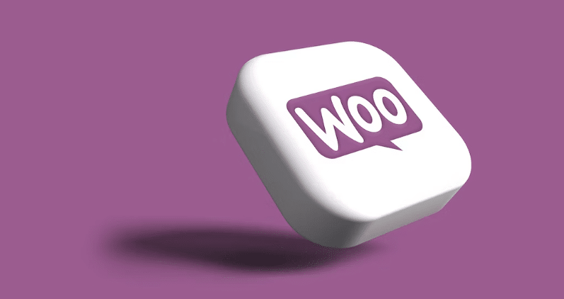 the WooCommerce graphic with a purple background