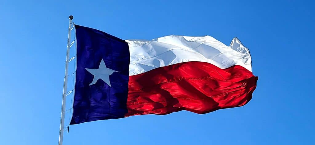 Texas flag on a flagpole