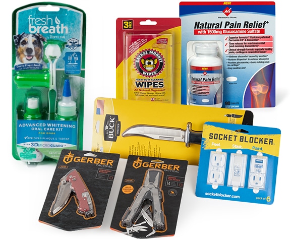examples of different products in blister retail packaging