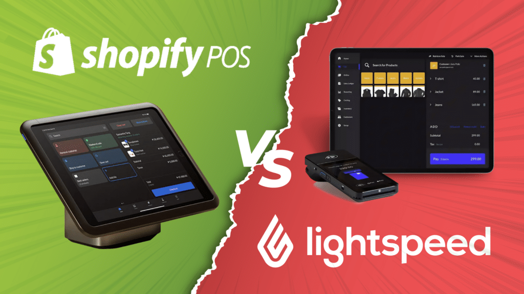 Illustration of the comparison between Shopify and Lightspeed.