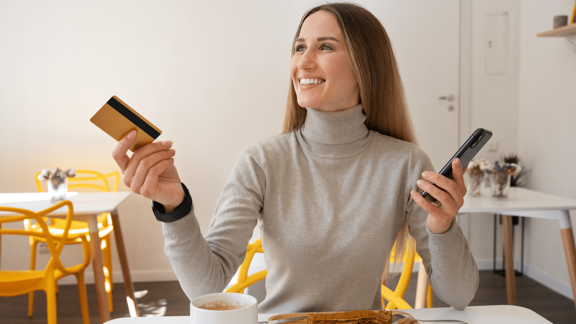 Image showing a woman handling a credit card transaction.