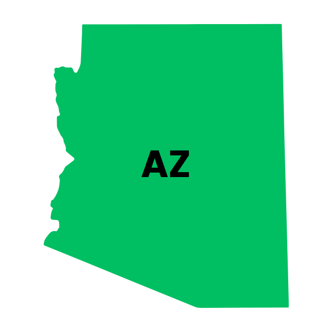 Green graphic of Arizona