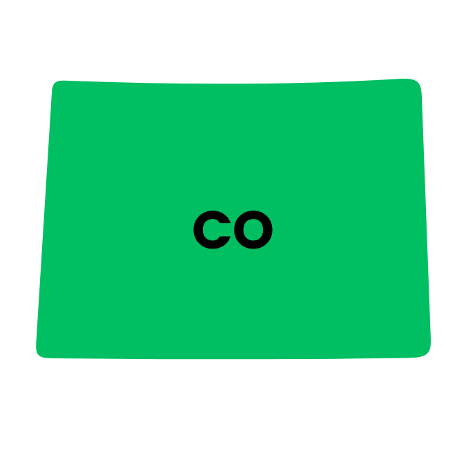 Green graphic of Colorado