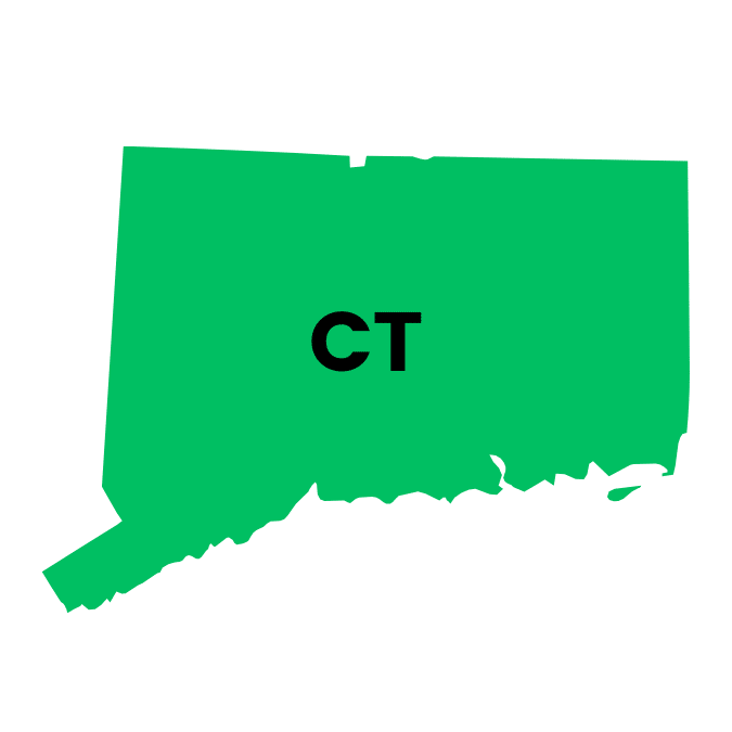 Green graphic of Connecticut