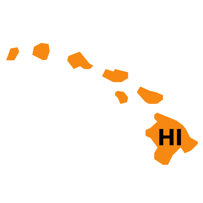 Orange graphic of hawaii