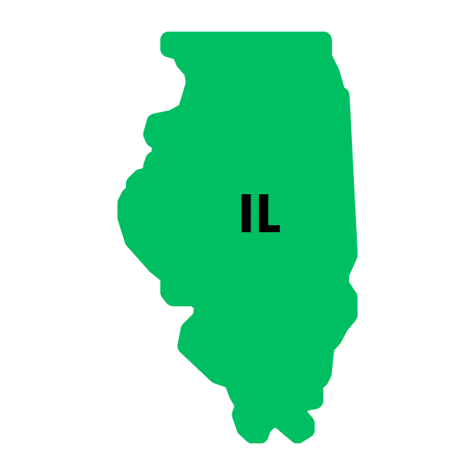 Green graphic of illinois