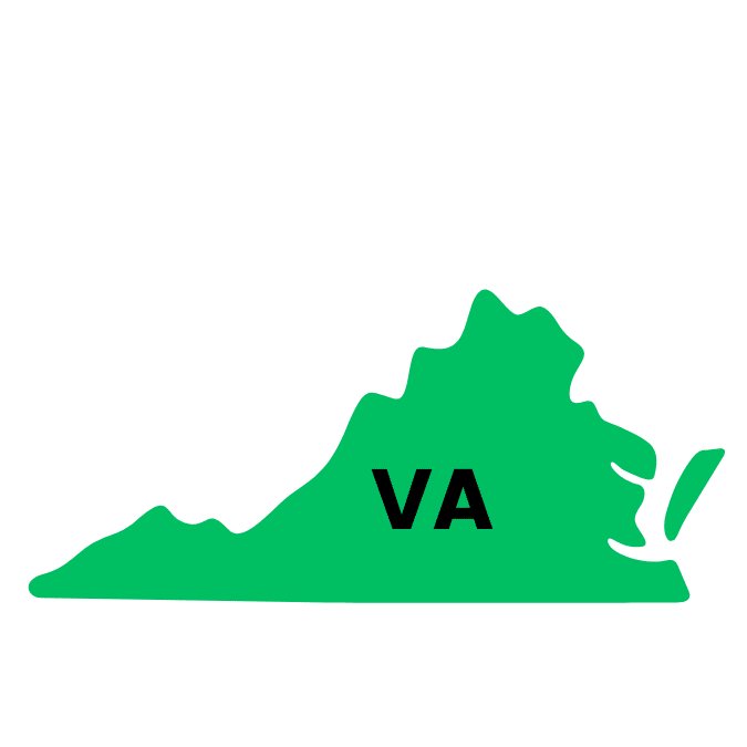 Green graphic of Virginia