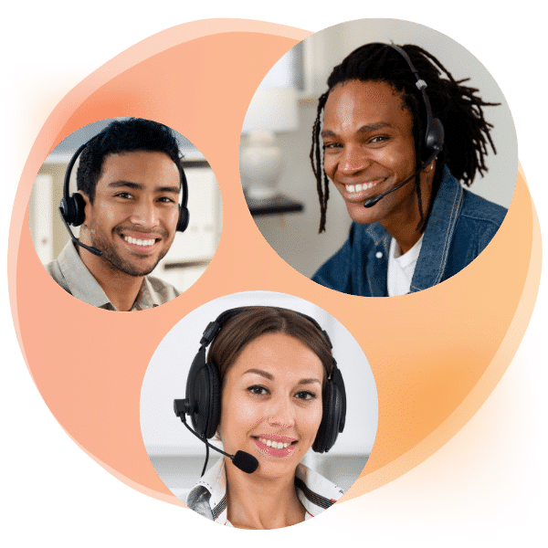 Happy customer support team