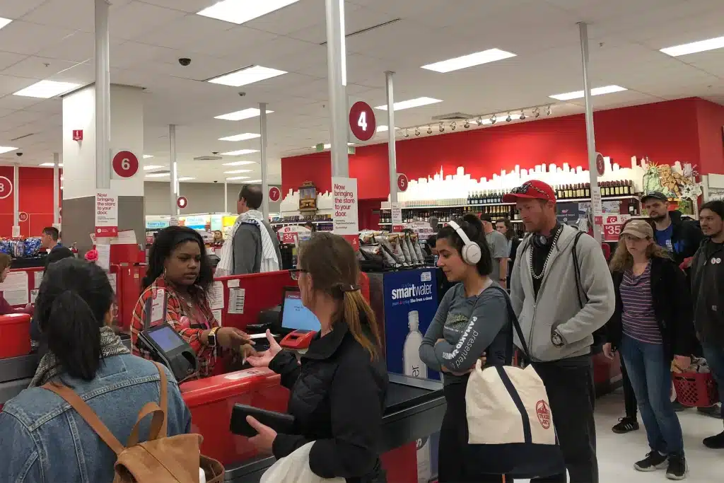 People checking out at target