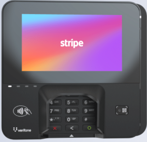 Picture showing the Verifone M425 of Stripe Payment. 