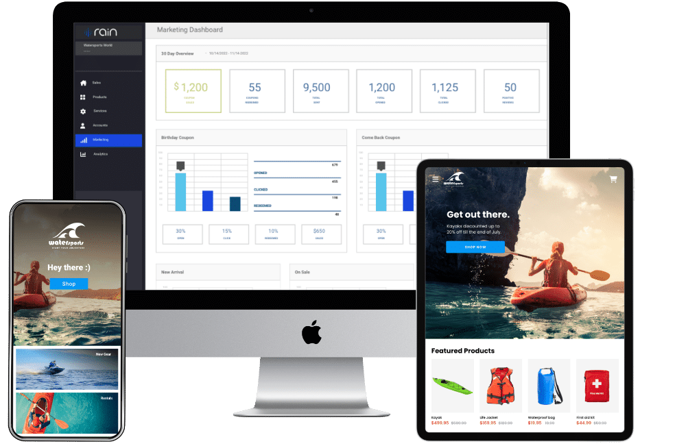 rain post marketing software screenshots