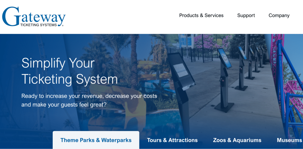 Image showing the Gateway Ticketing Systems's homepage