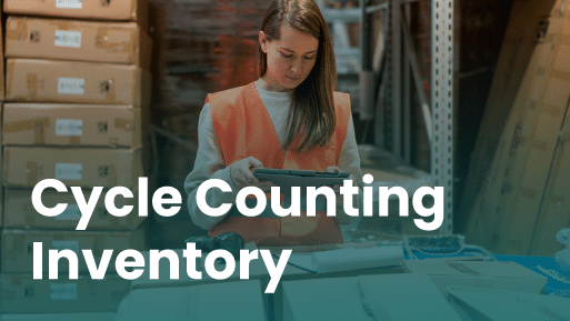 Image showing a warehouse manager using a software to carry out cycle counting inventory.
