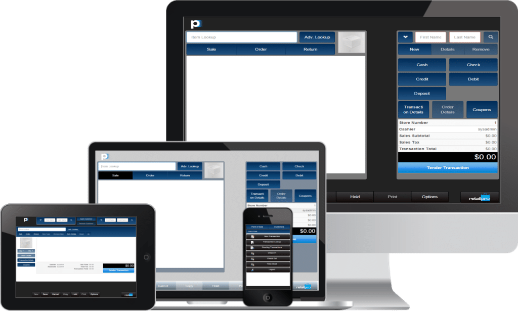 Retail pro hardware and software user interface